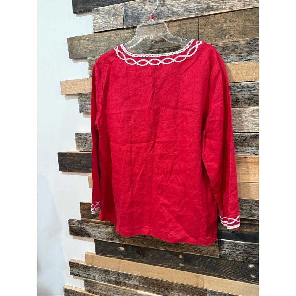 Talbots Women's top blouse Shirt 100% linen size large - Picture 2 of 6